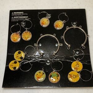 Disney characters wine glasses charms NEW